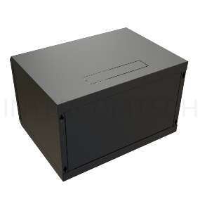 Шкаф коммутационный WRline (WR-TW-0666-SR-RAL9004) настенный 6U 600x600мм пер.дв.металл 2 бок.пан. 60кг черный 520мм 367мм IP20 сталь