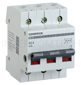 Выключатель нагрузки Iek MNV15-3-063 (мини-рубильник) ВН-32 3Р 63А GENERICA