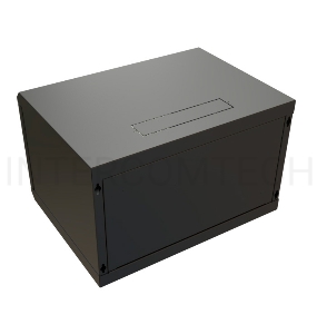 Шкаф коммутационный WRline (WR-TW-0945-SR-RAL9004) настенный 9U 600x450мм пер.дв.металл 2 бок.пан. 60кг черный 370мм 500мм IP20 сталь