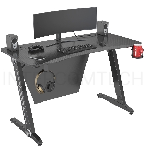 Стол игровой Cactus CS-GTZ-BKSL-CARBON столешница МДФ карбон каркас черный
