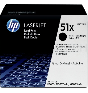 Тонер-картридж HP Q7551XD черный двойная упаковка для LaserJet P3005/M3027mfp/M3035mfp 2 x 13000стр.