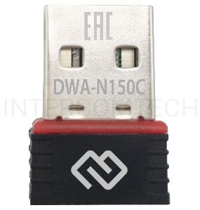 Сетевой адаптер WiFi Digma DWA-N150C N150 USB 2.0 (ант.внутр.) 1ант. (упак.:1шт)