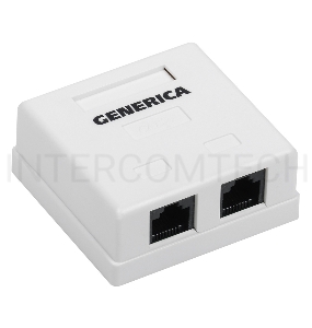 Розетка инф. настенная RJ45 кат. 5Е UTP 2 порта GENERICA