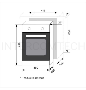 Духовой шкаф LEX EDP 4590 BL Matt Edition  объем 55л, LED таймер, 9 функций, встраиваемый