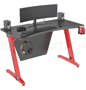 Стол игровой Cactus CS-GTZ-RDBK-CARBON столешница МДФ карбон каркас красный