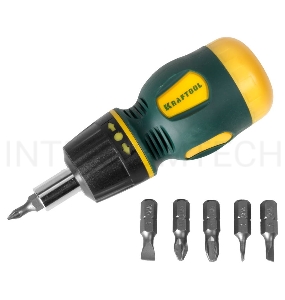 Набор KRAFTOOL EXPERT 26190-H7  отвертка реверсивная с Cr-V битами SL3/5/6мм PH1/2/3 7шт