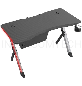 Стол игровой Cactus CS-GTX-AL-CARBON-RED столешница МДФ карбон каркас серебристый