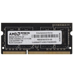 Модуль памяти AMD Radeon™ SO-DIMM DDR3 2GB 1600  R5 Entertainment Series Black R532G1601S1S-U Non-ECC, CL11, 1.5V, RTL