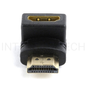 Переходник Cablexpert HDMI-HDMI 19F/19M, угловой  соединитель 90 градусов, золотые разъемы (A-HDMI90-FML)