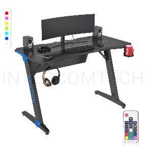 Стол игровой Cactus CS-GTIZ-BK-CARBON-RGB столешница МДФ карбон каркас черный