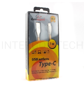 Кабель USB 2.0 Cablexpert CC-G-USBC01Gd-1M, AM/Type-C, серия Gold, длина 1м, золотой, блистер