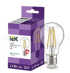 Лампа LED A60 шар прозр. Iek LLF-A60-11-230-40-E27-CL 11Вт 230В 4000К E27 серия 360°