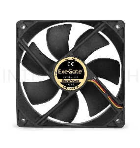 Вентилятор ExeGate ExtraPower EP12025B3P, 120x120x25 мм, двойной шарикоподшипник, 3pin, 1600RPM, 25dBA