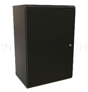 Шкаф коммутационный WRline (WR-TW-2245-SR-RAL9004) настенный 22U 600x450мм пер.дв.металл 2 бок.пан. 60кг черный 370мм 1086мм IP20 сталь