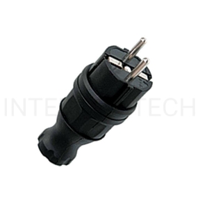 Вилка прямая EKF RPS-011-16-230-44 каучуковая 230В, 2P+PE, 16A, IP44 EKF PROxima
