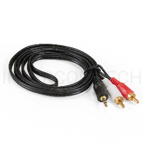 Кабель аудио ExeGate EX-CCA-458-1.5 (3.5mm Jack M/2xRCA M, 1,5м, позолоченные контакты)