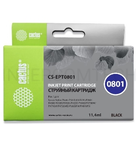 Картридж струйный Cactus CS-EPT0801 черный для Epson Stylus Photo P50 (11,4ml)