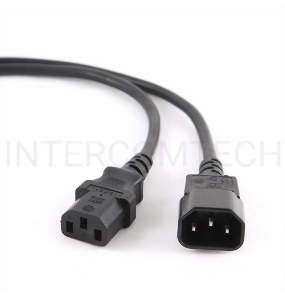 Кабель питания сист.блок-монитор Cablexpert PC-189-VDE-5M, 5м, C13-C14, VDE, 10А, Сечение провода: 0,75 мм2, черный, с заземлением