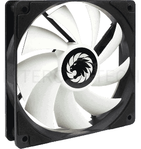 Кулер для корпуса ПК Gamemax GMX-WFBK-WT, 12CM black fan, white blade, 3pin+4Pin connector