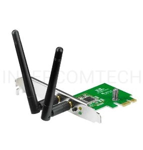Сетевой адаптер ASUS PCE-N15  WiFi Adapter PCI-E (PCI-Ex1, WLAN 300Mbps, 802.11bgn) 2x ext Antenna