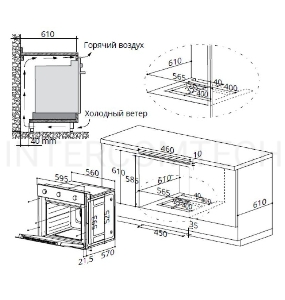 Шкаф духовой газовый MAUNFELD EOGC604B, встраиваемый