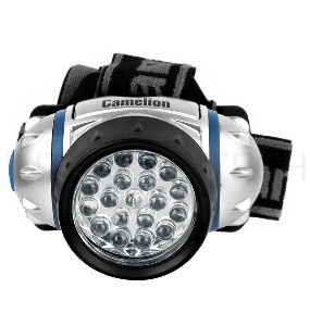 Фонарь Camelion LED5313-19F4 (фонарь налобн, металлик, 19LED, 4 реж, 3XR03 в компл, пласт, блист)