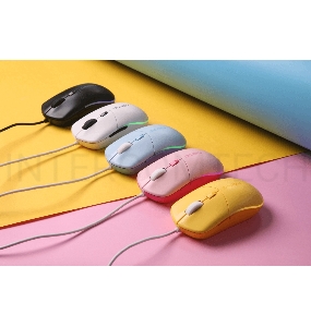 Мышь проводная Dareu LM121 Yellow (желтый), DPI 800/1600/2400/6400, подсветка RGB, размер 116x35x60мм, 1,8м