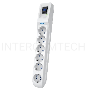 Сетевой фильтр Pilot L GP 6 розеток (5 евро + 1GP) 1.8 м/ Surge protector Pilot L GP 6 sockets (5 Euro + 1GP) 1.8 m white