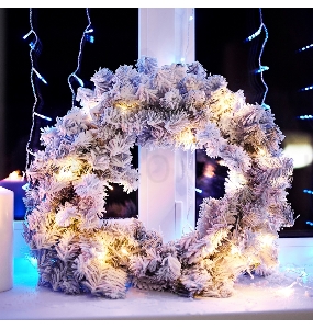 Заснеженный еловый венок NEON-NIGHT Ø 45 см, ПВХ