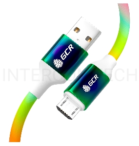 Кабель GCR 1.2m MicroUSB быстрая зарядка, GRADIENT, 28/24 AWG