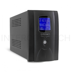 Источник бесперебойного питания CROWN Line Intractive CMU-800EURO LCD USB 800VA\480W, корпус металл, 1x12V/9AH, розетки 4*EURO+1*IEC bypass, трансформатор AVR 145-280V, LCD-дисплей, съёмный кабель 1.2 м, порт RJ11/45, порт USB, защита: от перегрузки, от К