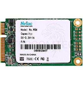 Накопитель SSD mSATA Netac 512Gb N5M Series <NT01N5M-512G-M3X> Retail (SATA3, up to 540/490MBs, 3D TLC)