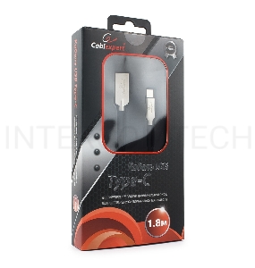 Кабель USB 2.0 Cablexpert CC-P-USBC02Bk-1.8M, AM/Type-C, серия Platinum, длина 1.8м, черный, блистер