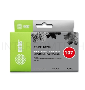Картридж струйный Cactus CS-PFI107BK черный (130мл) для Canon IP iPF670/iPF680/iPF685/iPF770/iPF780/iPF785/