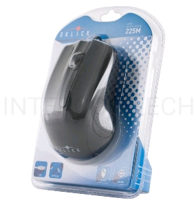 Мышь Oklick 225M черный оптическая (1200dpi) USB (2but)
