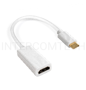 Кабель-адаптер Type C-HDMI ExeGate EX-CM-HDMI2F-0.1 (USB Type C/19F, 4K@120HZ 8K@ 30Hz, 0,1м)