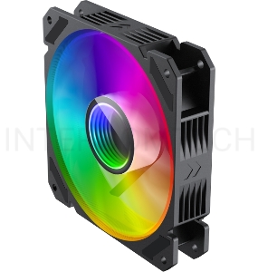 Кулер для корпуса ПК Gamemax FN-12Rainbow-C9-Infinity, 12CM ARGB Rainbow Infinity, frame with reflective design, 3pin+4Pin connector