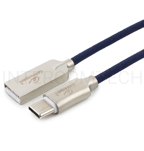 Кабель USB 2.0 Cablexpert CC-P-USBC02Bl-1.8M, AM/Type-C, серия Platinum, длина 1.8м, синий, блистер