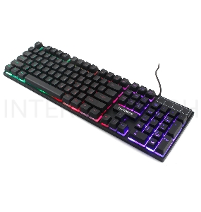Клавиатура игровая Гарнизон GK-200GL, подсветка, USB, черный, антифант и мех. клав,12 доп ф-ц., каб 1,5м