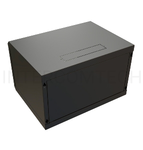 Шкаф коммутационный WRline (WR-TW-0666-GP-RAL9004) настенный 6U 600x600мм пер.дв.стекл 2 бок.пан. 60кг черный 520мм 367мм IP20 сталь