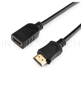Кабель Удлинитель кабеля HDMI Cablexpert CC-HDMI4X-6, 1.8м, v2.0, 19M/19F, черный, позол.разъемы, экран, пакет