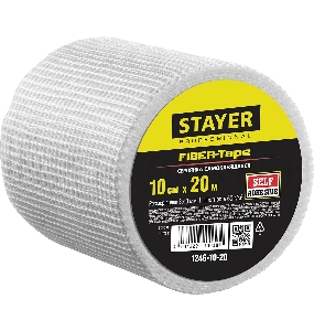 Серпянка самоклеящаяся FIBER-Tape, 10 см х 20м, STAYER Professional 1246-10-20
