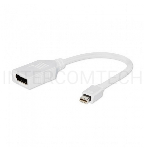 Переходник Gembird Переходник miniDisplayPort - DisplayPort,  20M/20F, длина 16см, белый (A-mDPM-DPF-001-W)