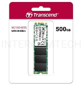 Накопитель SSD M.2 Transcend 500Gb MTS825 <TS500GMTS825S> (SATA3, up to 530/480MBs, 3D NAND, 180TBW, 22x80mm)