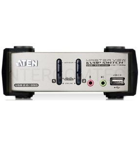 Переключатель консоли электронный, 2 порта PS/1 2 Port USB2.0 KVMP Switch with OSD