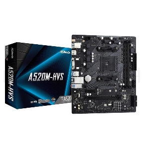 Материнская плата Asrock A520M-HVS Soc-AM4 AMD A520 2xDDR4 mATX AC`97 8ch(7.1) GbLAN RAID+VGA+HDMI
