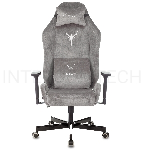 Кресло игровое Knight N1 Fabric серый Light-19 с подголов. крестовина металл