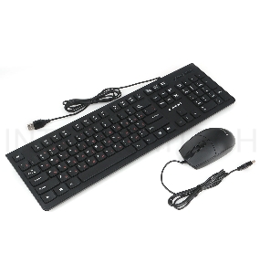 Комплект клавиатура+мышь проводные Gembird KBS-9050, черн.,104кл, 3кн., каб.1.5м
