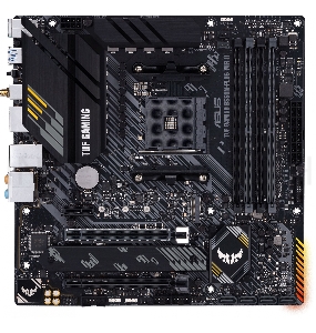 Материнская плата ASUS TUF GAMING B550M-PLUS WIFI II, Socket AM4, B550, 4*DDR4, HDMI+DP, CrossFireX, SATA3 + RAID, Audio, 2,5Gb LAN, USB 3.2*8, USB 2.0*6, COM*1 header (w/o cable) mATX ; 90MB19Y0-M0EAY0