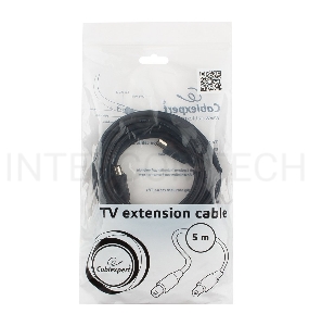 Кабель телевизионный Cablexpert, CCV-515-5M, Coaxial M/F, 5м
